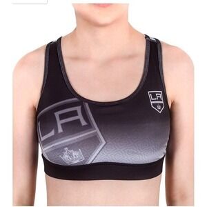 small Los Angeles Kings Womens Gradient Sports Bra NHL Klew Small Black LA Kings